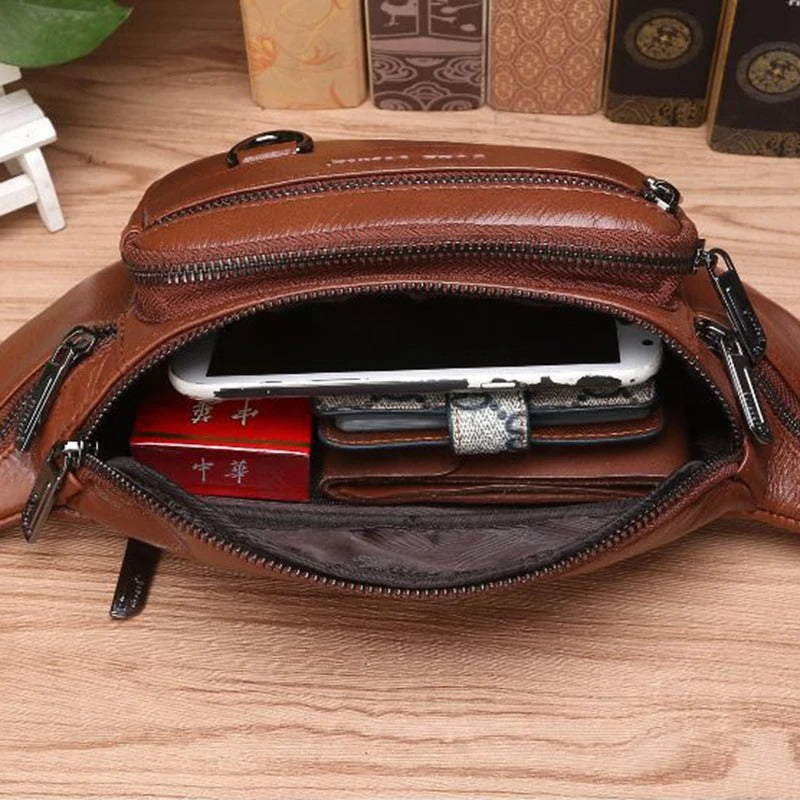 Leather Waist Fanny Pack Bag For Men
