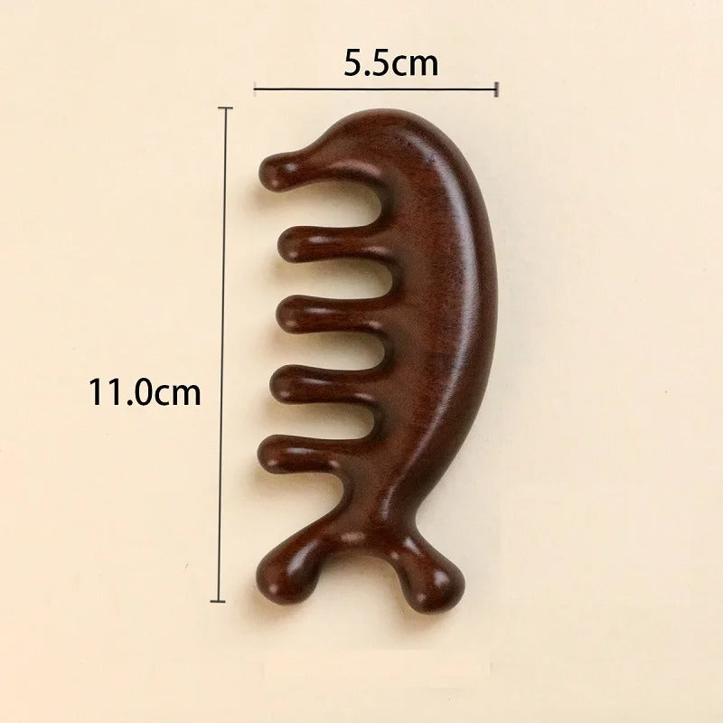 Sandalwood Wooden Scalp and Body Massage Comb – Natural Hair, Head and Body Massager