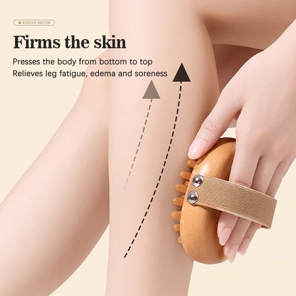 Wooden Massage Brush – Anti-Cellulite & Scalp Meridian Comb
