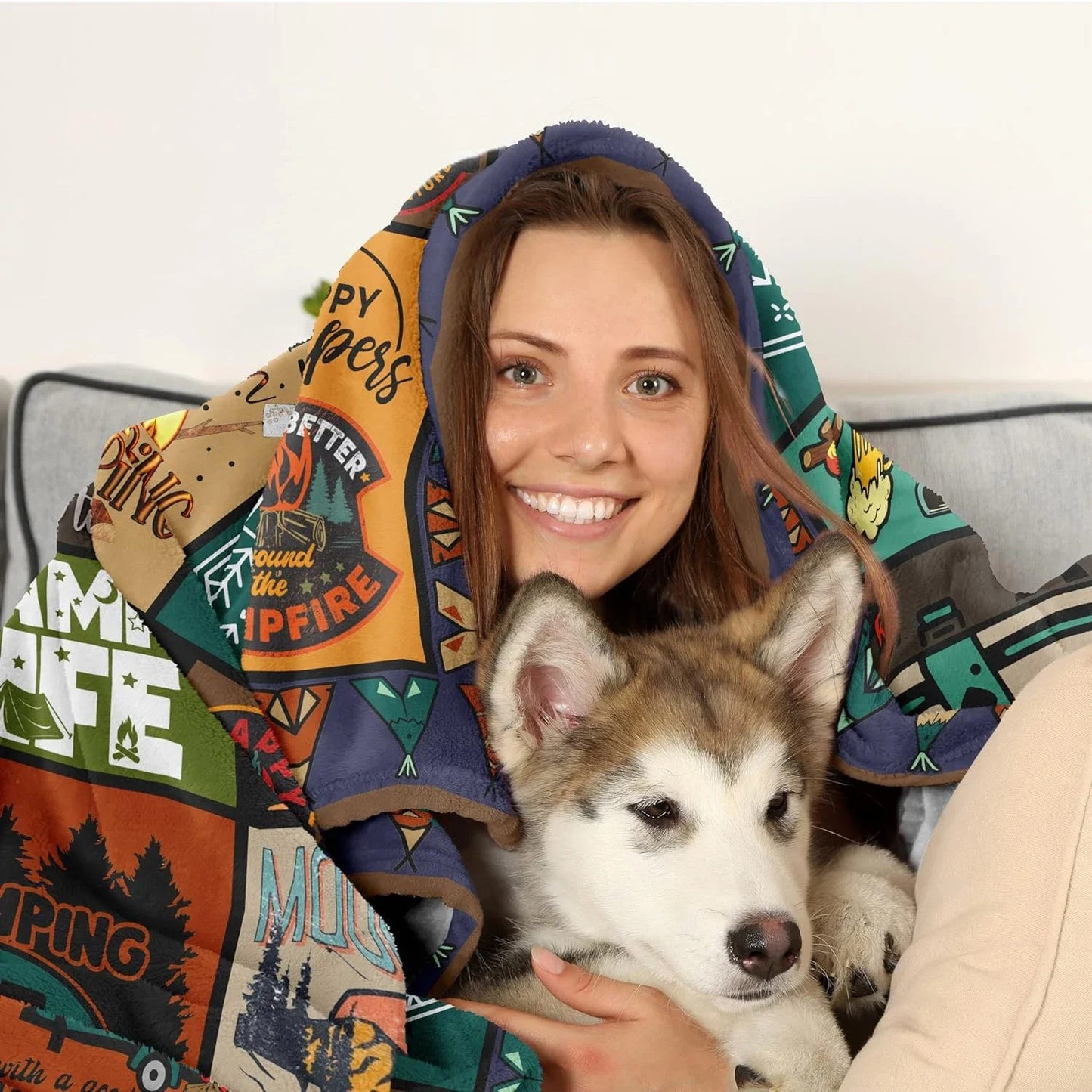 Camping Blanket for Outdoor vacations Travel Blanket, Creative Gift for Men & Women, Holiday and Birthday Gifts for Campers