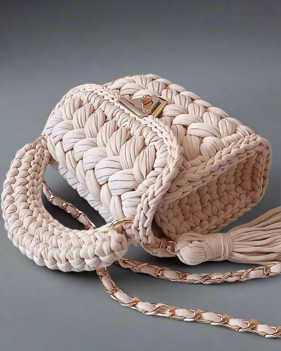 Hand Woven Crochet Shoulder Bag for Women