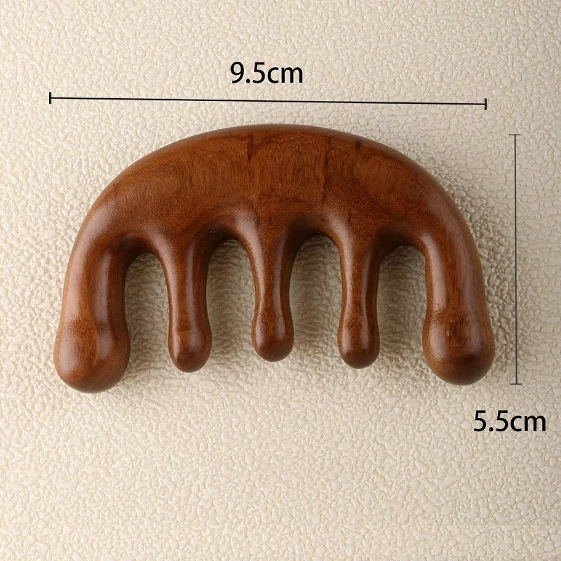Sandalwood Wooden Scalp and Body Massage Comb – Natural Hair, Head and Body Massager