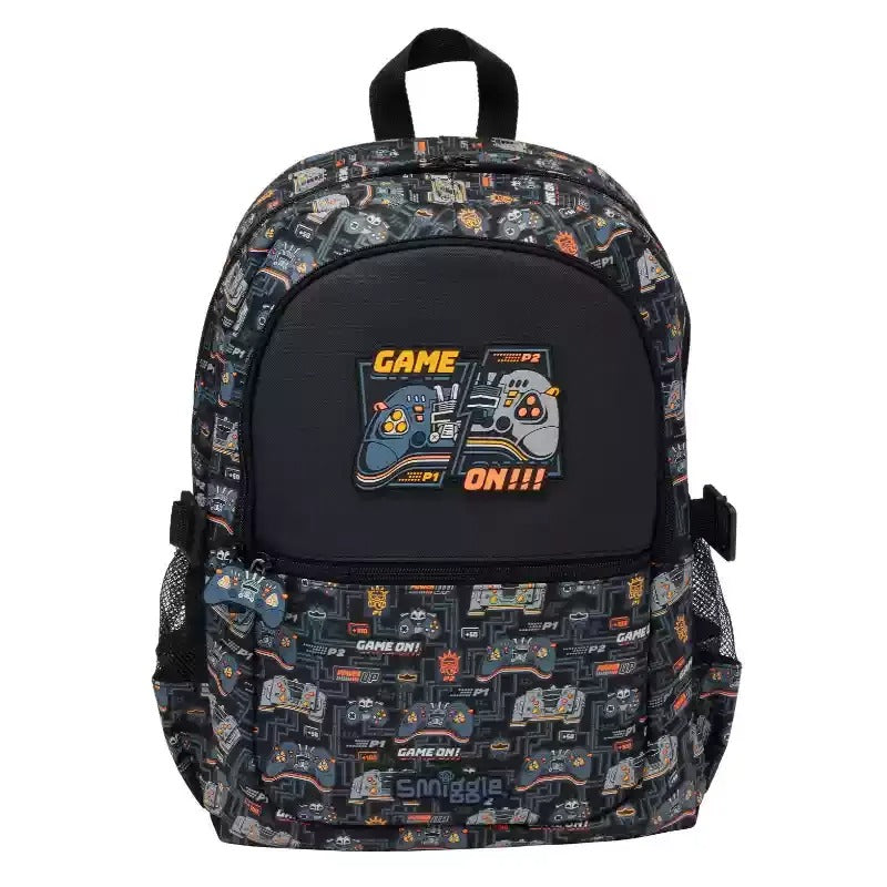 Smiggle Boys Video Game Backpack Set โ Large School Bag with Lunch Bag, Pencil Case, Wallet & Water Bottle for Primary Students