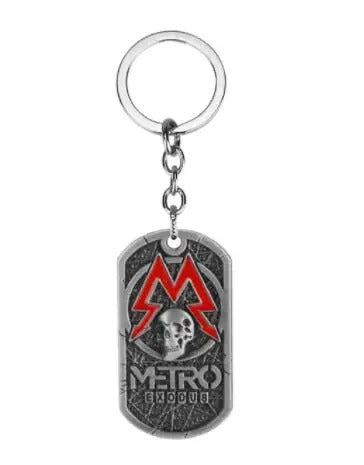 Game Metro Exodus Retro Dog Tag Skull Pendant Necklace