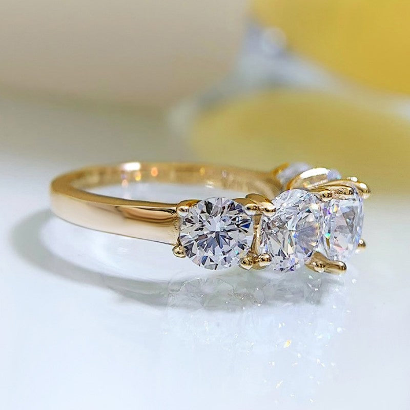 5 Stone Moissanite Sparkling Wedding