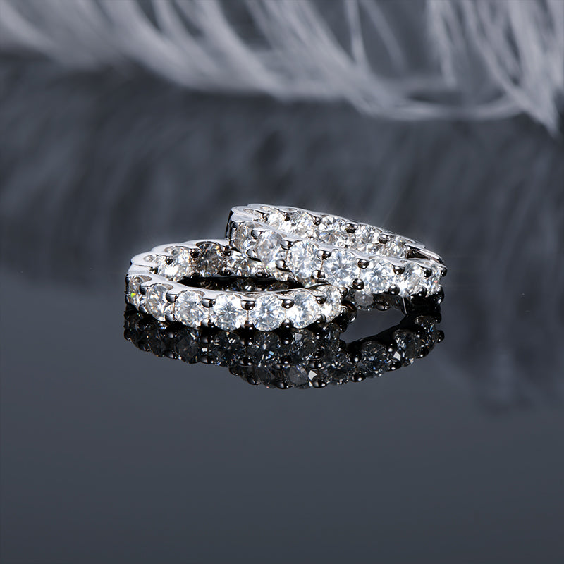 GRA Certified Moissanite Hoops Earrings