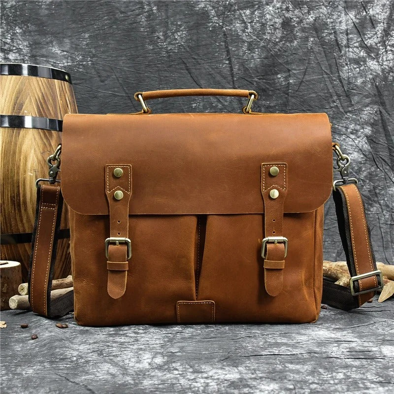 Men's Pure Leather Laptop Briefcase