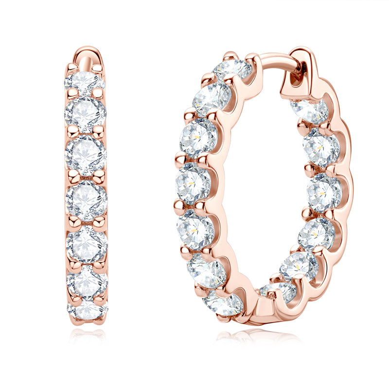GRA Certified Moissanite Hoops Earrings