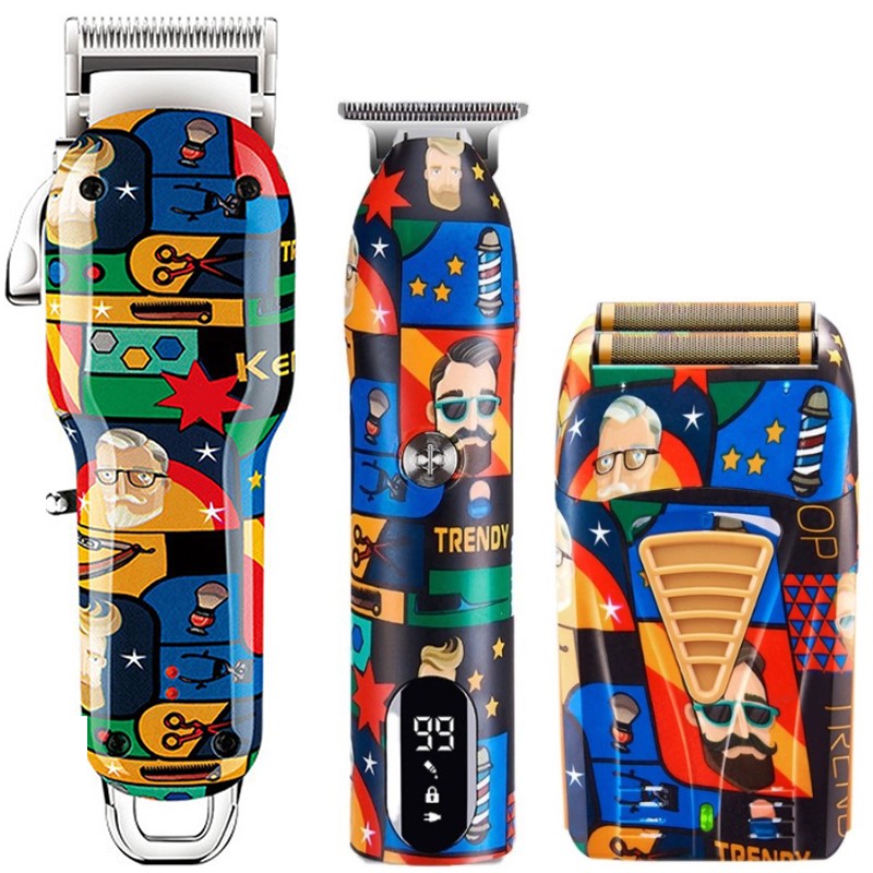 Tondeuses à cheveux et rasoir professionnels sans fil, Machine rechargeable 100-240V