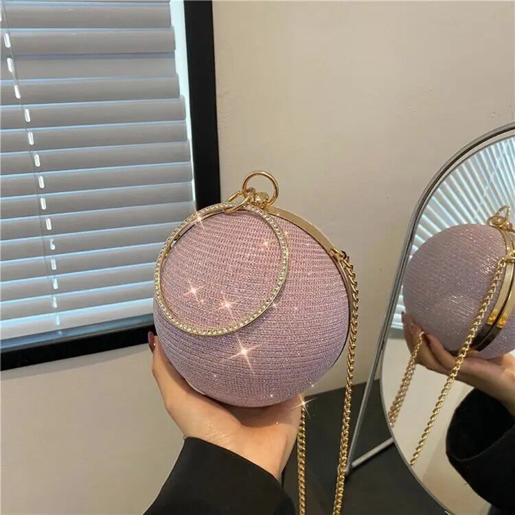 Luxury Round Ball Metal Evening Clutch