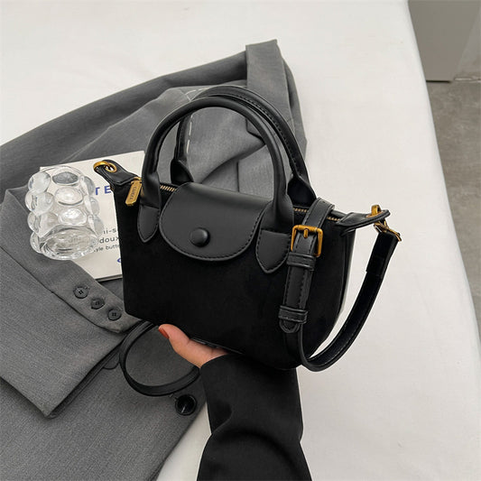 PU Dumpling-Shaped Crossbody Shoulder Bag – Matte Stitching Handbag for Women