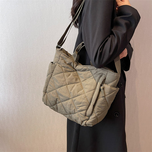 Women’s Nylon Crossbody Tote – Fashion Commuter Shoulder Bag with Soft Handle