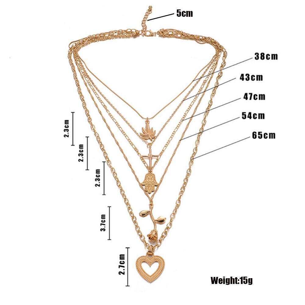 Multilayer Pendants Necklace Set