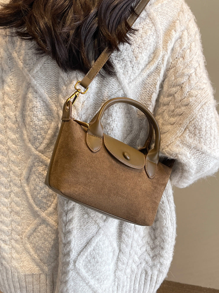 PU Dumpling-Shaped Crossbody Shoulder Bag – Matte Stitching Handbag for Women