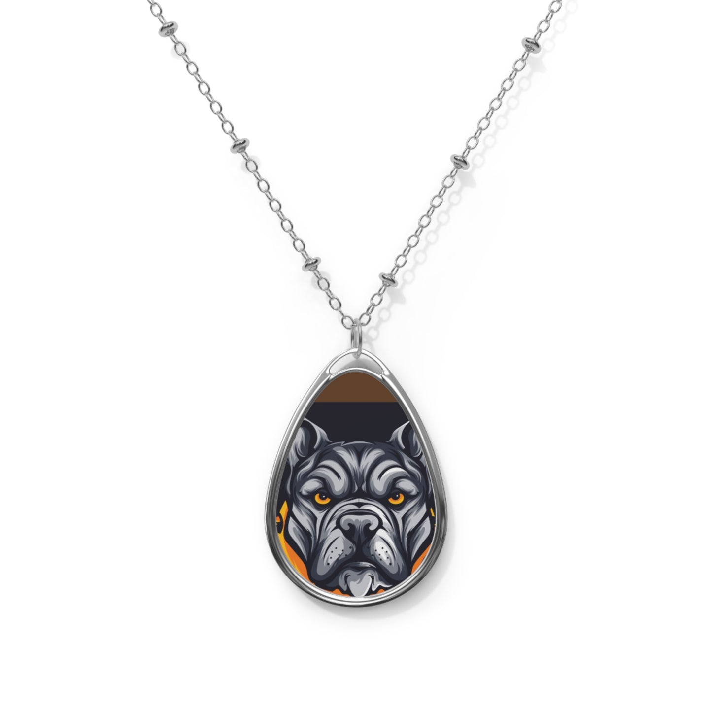 Oval Pit Bull Dog Necklace