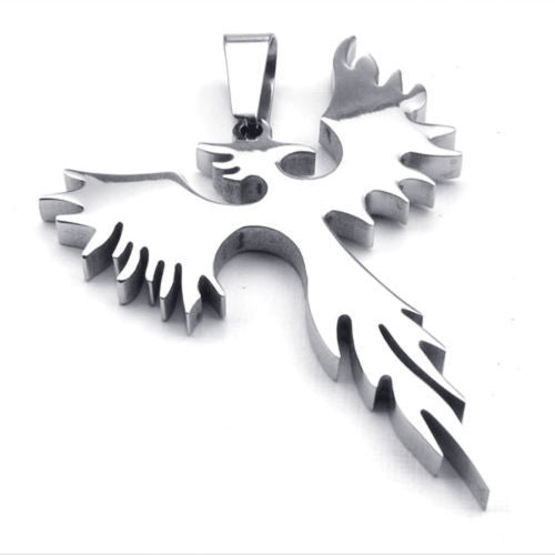 Stainless Steel Phoenix Bird Pendant Necklace Animal Necklace