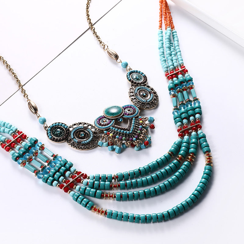 Boho Women 60cm Ethnic Multilayer Necklace