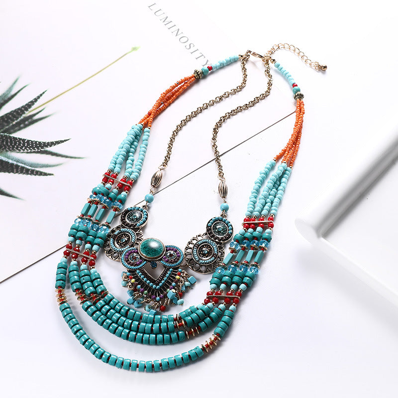 Boho Women 60cm Ethnic Multilayer Necklace