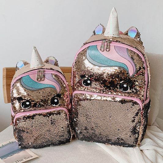 Unicorn Sequin Backpack for Girls – Stylish Glitter School Bag with Soft Straps, Available in 2 Sizes & 8 Colors