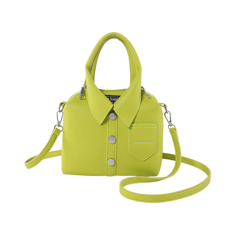 PU Leather Crossbody Shoulder Bag for Women – Simple Urban Square Tote with Threaded Design