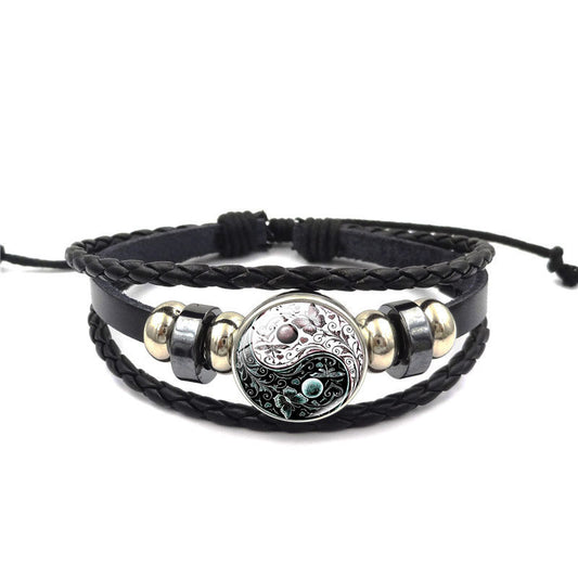 Leather Bracelet Multilayer Braided