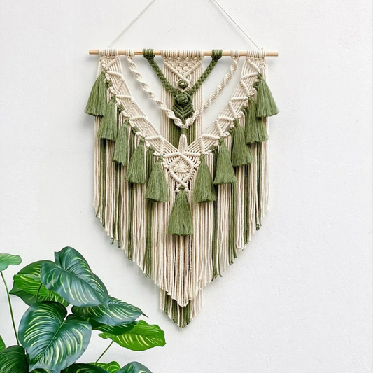 Boho Macrame Wall Hanging – Woven Geometric Tapestry for Home, Apartment & Dorm Decor