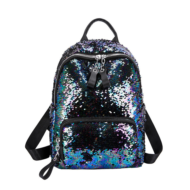 Color-Changing Sequin Shoulder Bag – Sparkly PU Leather Handbag for Girls, Double Strap, Soft Handle