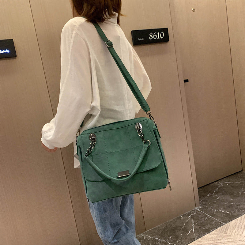 PU Leather Boston Bag – Matte Large-Capacity Shoulder Tote for Women Travel