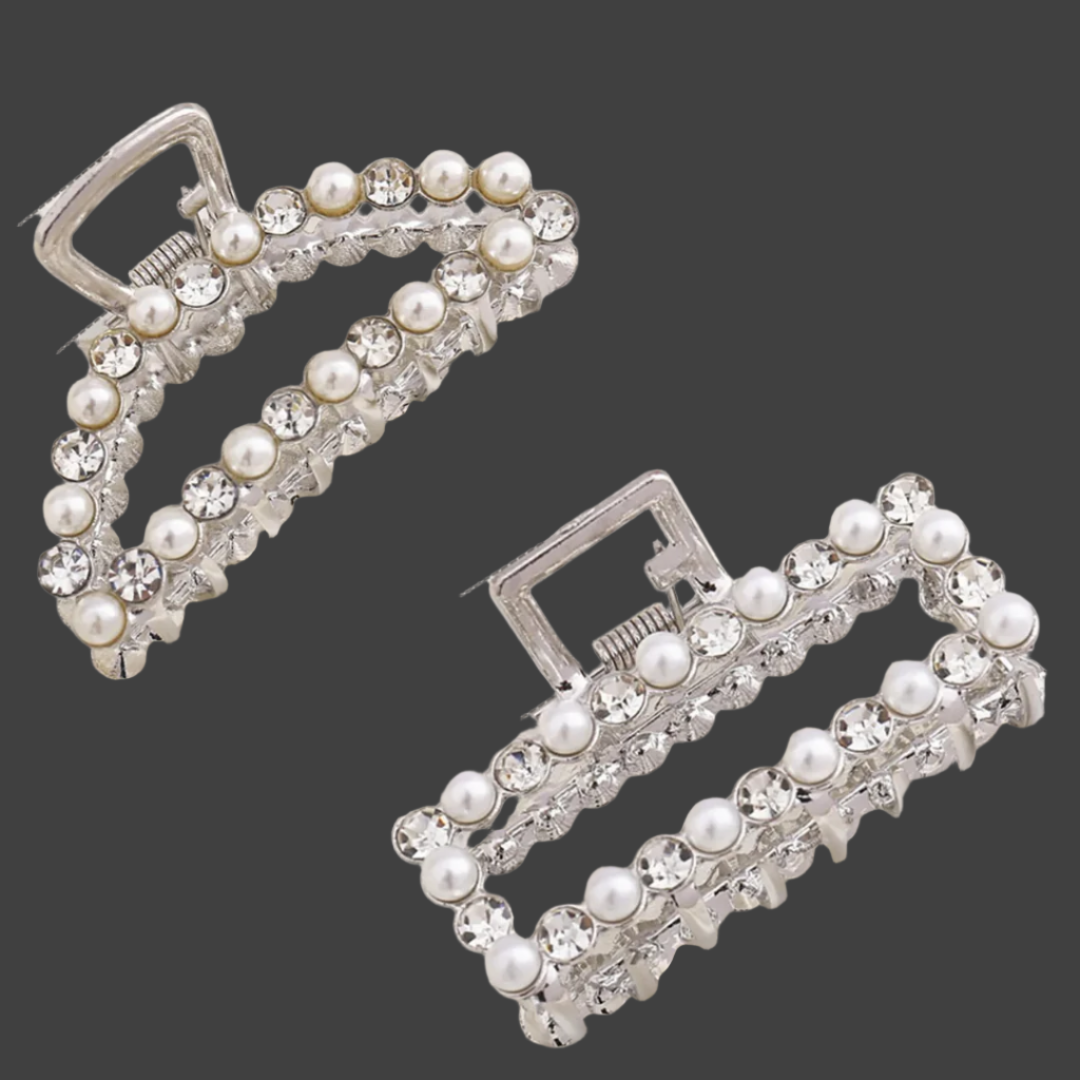 Elegant Metal Pearls Solid Beads Hair Claws