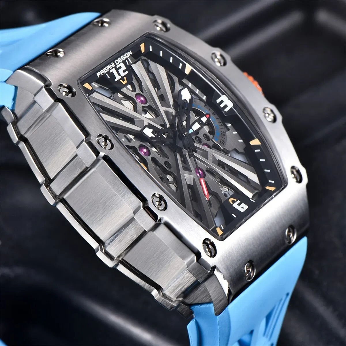 Japan VH65 PAGANI Luxury Men's Quartz Silicone Luminous Watch