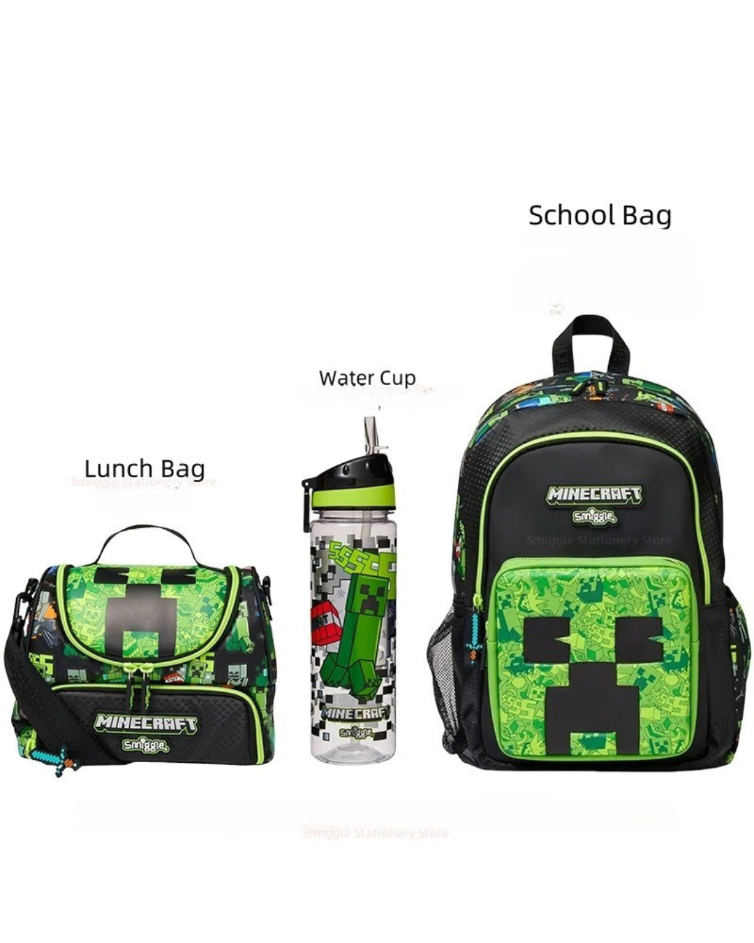Minecraft Boys Girls School Backpack Set