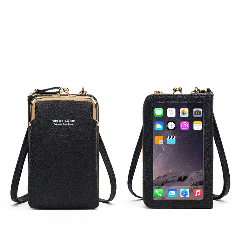 Soft Leather Women's Touch Screen Mobile & Cards Wallet Bag