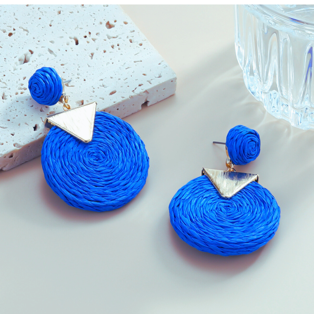 Rattan Round Drop Dangle Earring