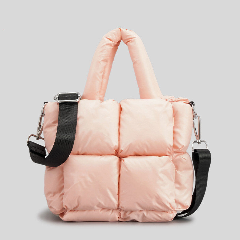 Winter Down Cotton Shoulder Bag – Soft Lightweight Crossbody Tote for Daily Use