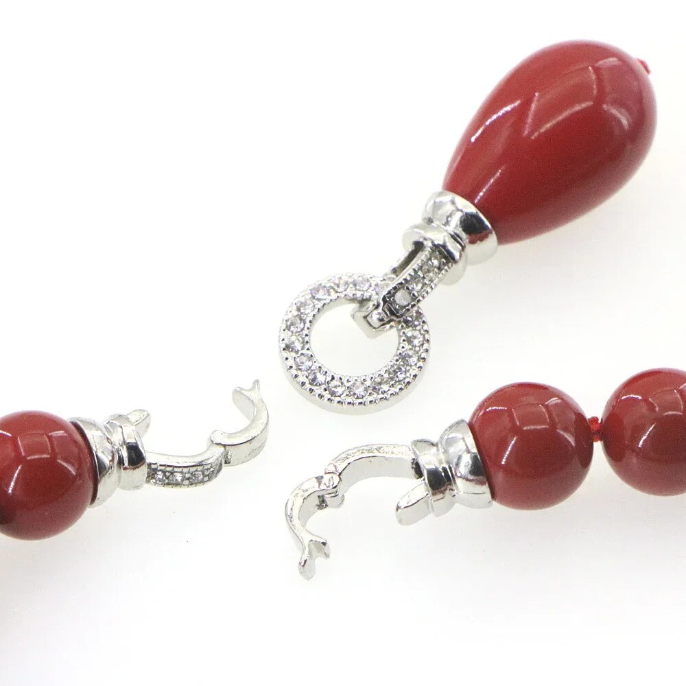 Natural Ocean Shell Red Coral Necklace