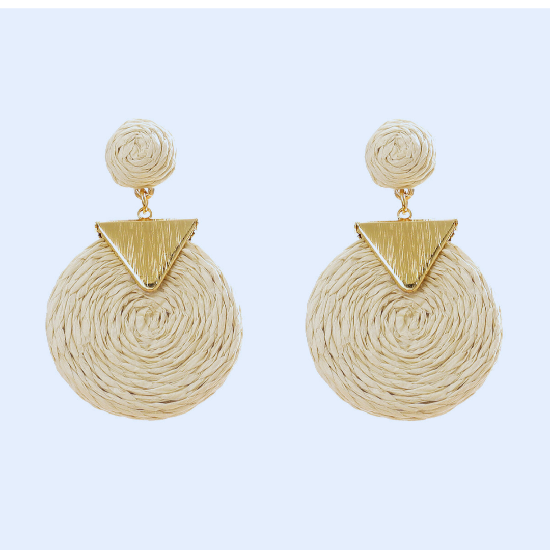 Rattan Round Drop Dangle Earring