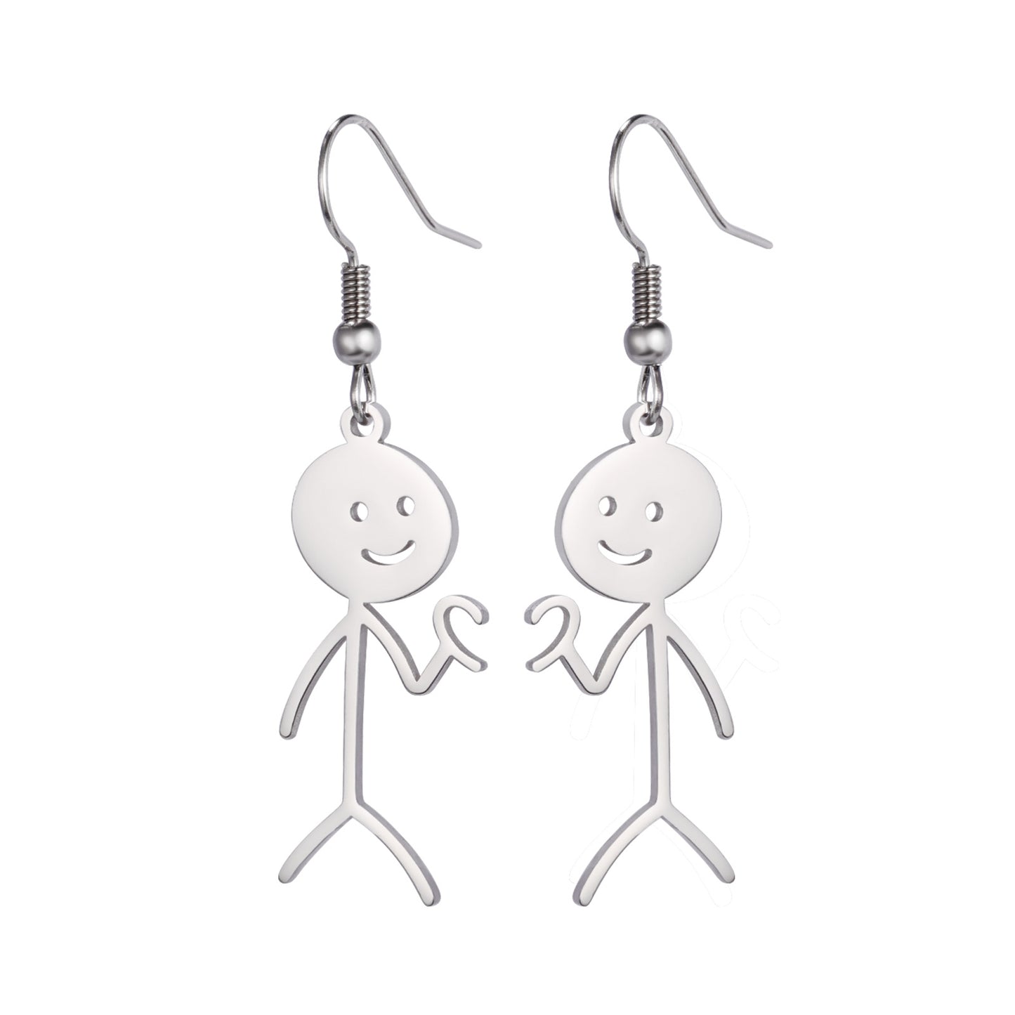 Steel Cut Hollowed Cartoon Earrings