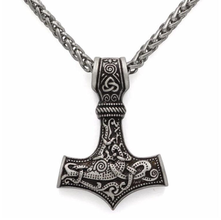 Unisex Hammer Stainless Steel Necklace