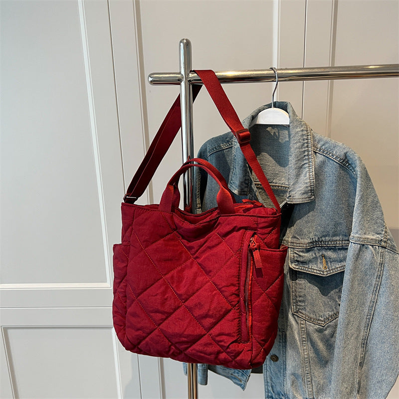 Women’s Nylon Crossbody Tote – Fashion Commuter Shoulder Bag with Soft Handle