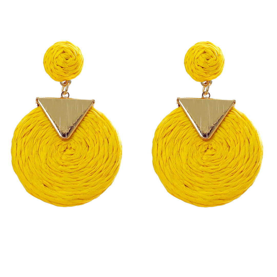 Rattan Round Drop Dangle Earring