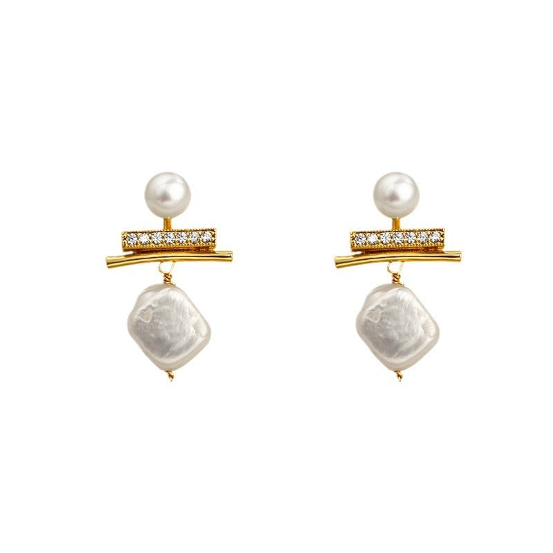 Natural Baroque Pearl Ear Studs