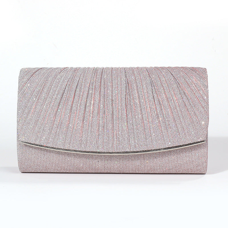 Women's Glitter Chain Shoulder Bag – Elegant Lock Closure Evening Clutch Purse for Party or Formal Wear