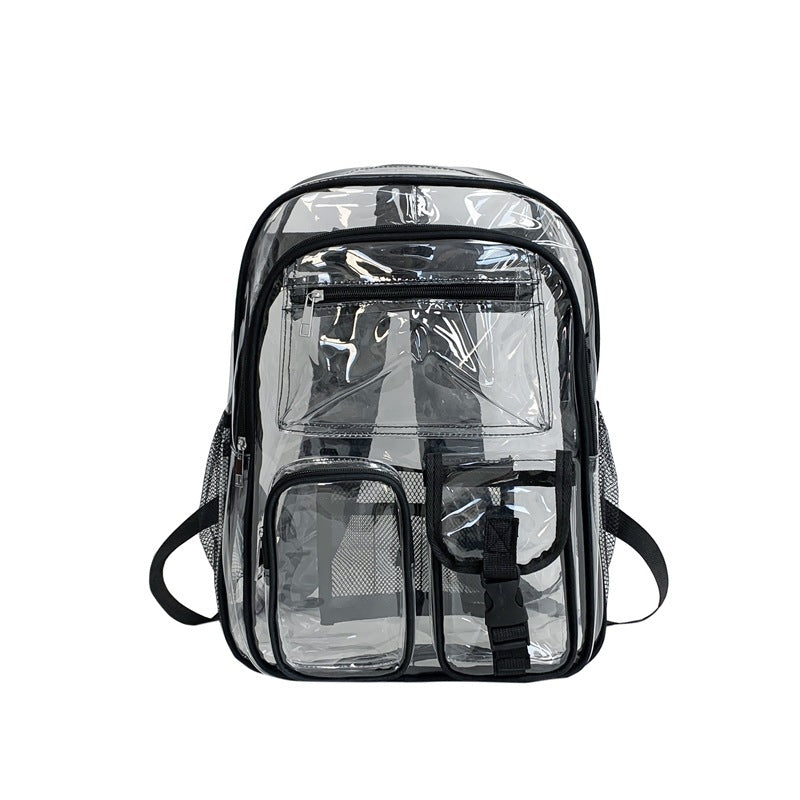 Transparent PVC School Backpack – Large Capacity Waterproof Clear Bag for Students