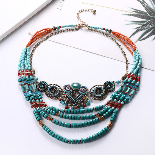 Boho Women 60cm Ethnic Multilayer Necklace