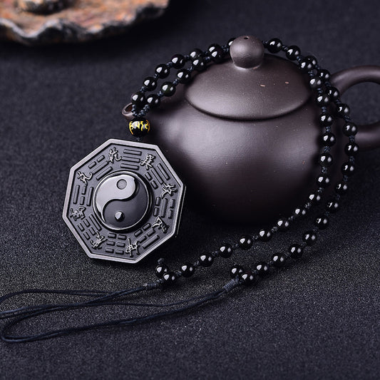 Retro Black Stone Pendant For Men