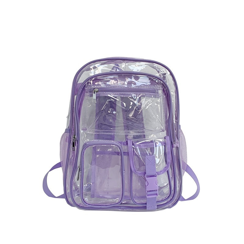 Transparent PVC School Backpack – Large Capacity Waterproof Clear Bag for Students
