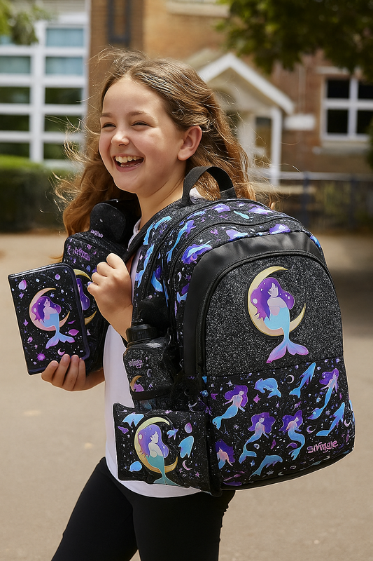 Mermaid Water Reflection Backpack & Pencil Case Set – Kids School Bag Smiggle Style Gift