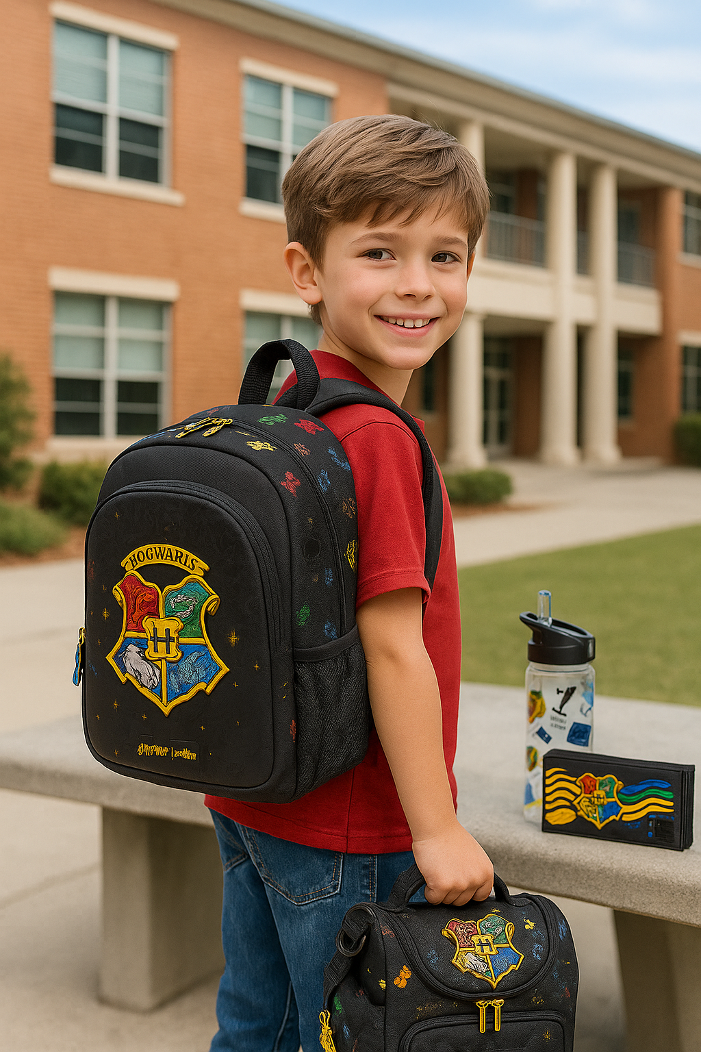Harry Potter Hogwarts Backpack Set – Kids School Bag, Lunch Bag & Stationery Gift for Students & Birthdays