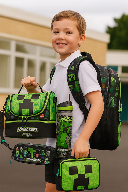 Minecraft Boys Girls School Backpack Set