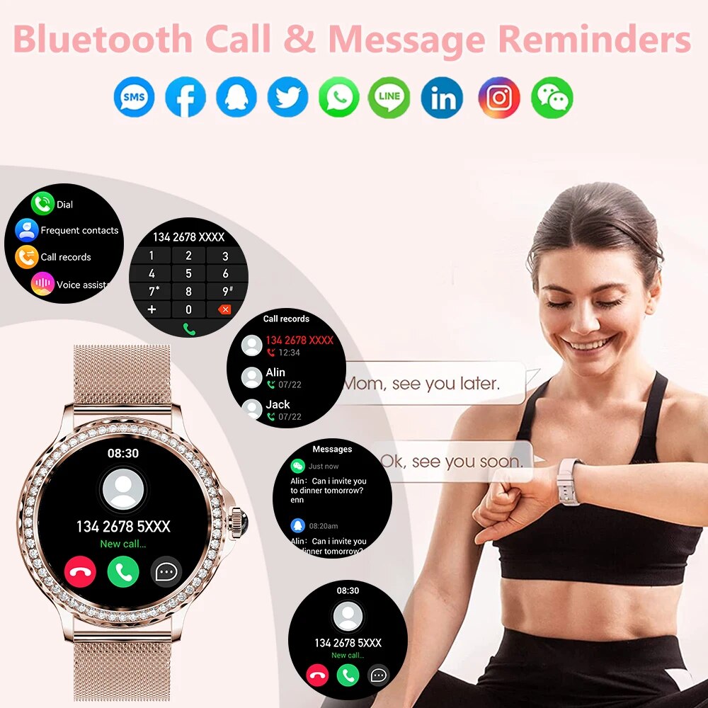 Women Bluetooth Smartwatch IOS & Android